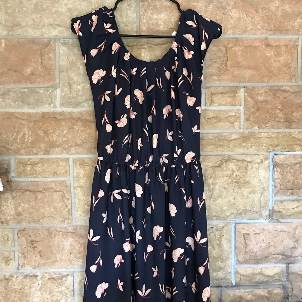 Lauren Conrad Navy Floral Dress